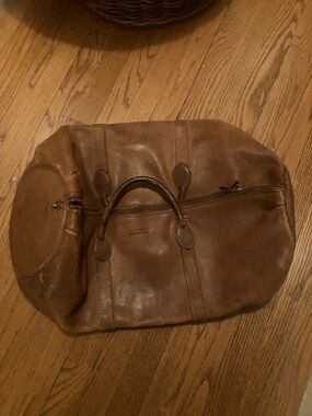 Men's Brown Leather Weekend Holdall Bag
